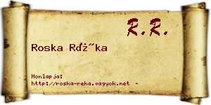 Roska Réka névjegykártya